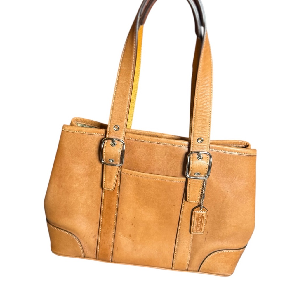 Coach Tan Vintage Hampton Leather Buckle-Strap Tote - Picture 4 of 8